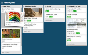 Capture d'écran de l'outil Trello