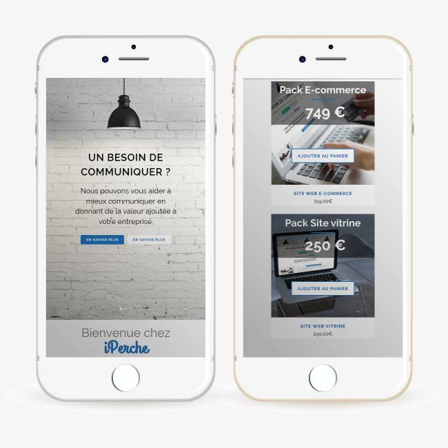 Exemple de création Site Internet responsive et e-commerce pour l'entreprise iPerche.fr